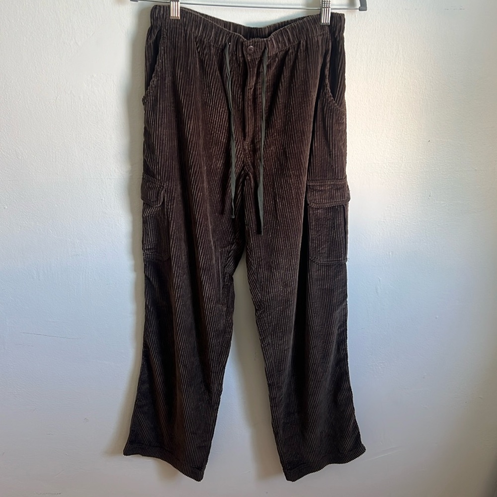 Brown Corduroy Cargo Pants
